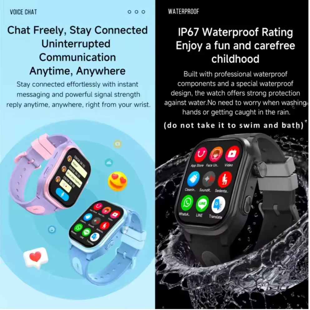 Relógio inteligente 4G para cr - Smartwatch Watches For Kids With Gps avaliação e preço