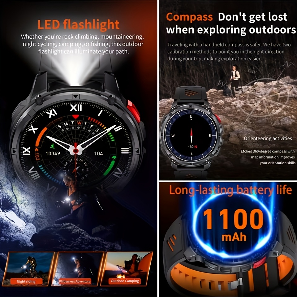 Novo Smartwatch T-REX3 Ultra c - Altimeter Compass Watch avaliação e preço